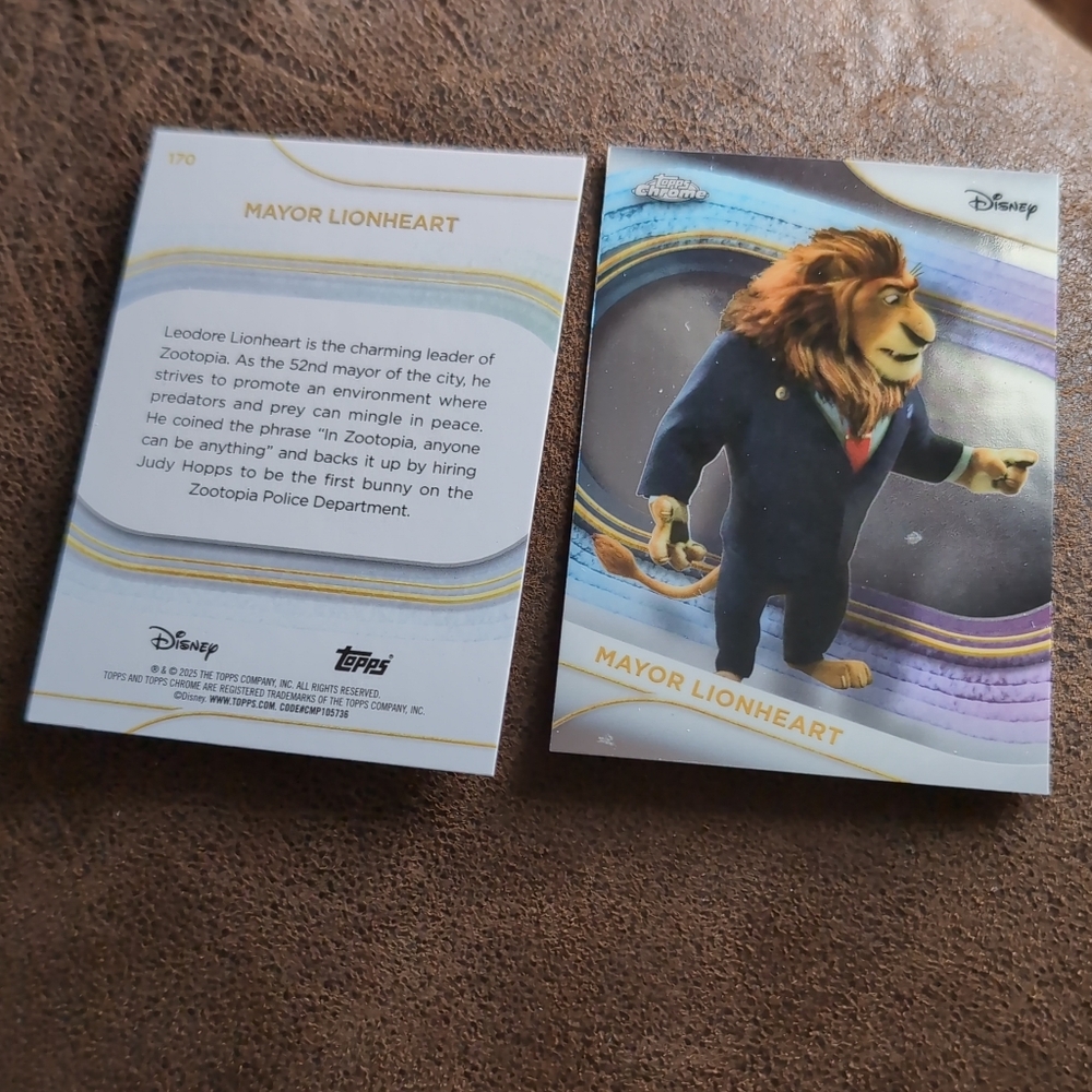 1$ Add On⭐Mayor Lionheart 2025 Topps Chrome Disney base card
